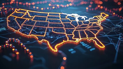 Poster - Comprehensive map of the united states highlighting blockchain banking innovation and its role in economic development
