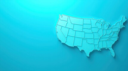 Poster - A detailed map of the united states featuring state boundaries and major cities for engagement analysis