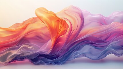 Poster - Colorful abstract waves with gradient flowing fabric design