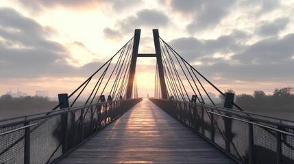 Poster - A high-tech transportation bridge with integrated sensors and smart monitoring.