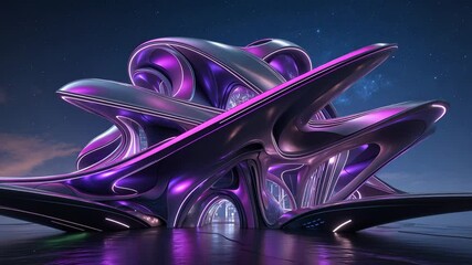 Poster - 3D visualization of abstract futuristic structures.