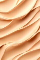 Poster - Beige fabric lies in gentle waves, showcasing a soft and creamy texture that reflects subtle light, creating a serene and inviting atmosphere