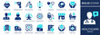 © lovemask - Healthcare icon set. Collection of nurse, IV drip, ambulance, doctor, and more. Vector illustration. Easily changes to any color.