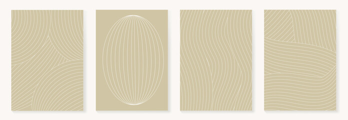 Wall Mural - abstract line art background vector. minimalist modern contour drawing. contemporary abstract art de