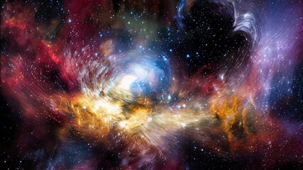 Poster - Discover vibrant cosmic wonders in an abstract space backdrop of colorful stellar formations