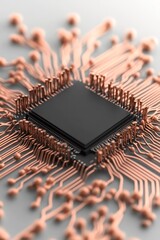 Poster - Detailed circuitry design showcases the harmony between human ingenuity and cutting-edge technology, illustrating the future of innovation and collaboration