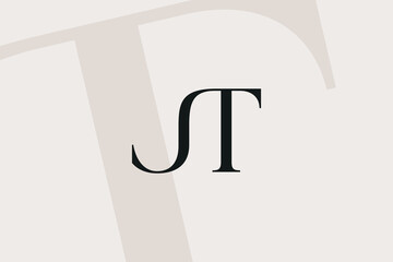 Wall Mural - jt or tj letter logo icon design. classic style luxury initials monogram.