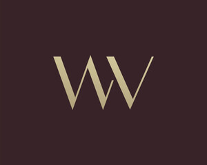 Wall Mural - wv letter logo icon design. classic style luxury initials monogram.