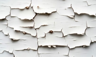 Poster - Detailed close-up showing layers of old white paint peeling off a wall, creating a textured effect.