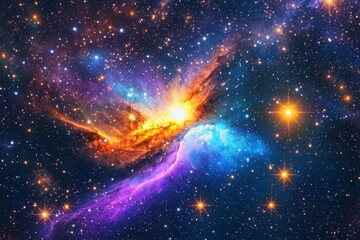 mesmerizing nebula and starlight create a fantastical blue cosmic backdrop.