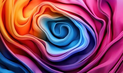 Poster - A mesmerizing abstract swirl of vibrant pink, orange, and blue hues creates a modern and artistic background.