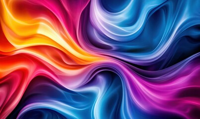 Poster - An abstract background showcases vibrant, flowing curves in a spectrum of colors for a dynamic effect.