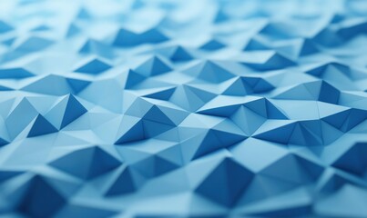 Poster - An abstract low-poly background features a geometric design with light blue polygonal shapes.
