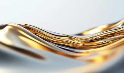 Poster - Abstract golden waves create a luxurious and elegant background with smooth, flowing textures.