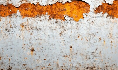 Poster - A rusty metal surface shows layers of flaking paint creating a weathered, textured background.