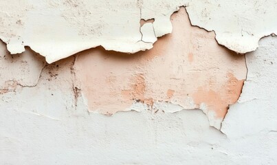 Poster - An old wall showcases peeling paint and plaster, creating a textured, weathered surface with cracks and damage.