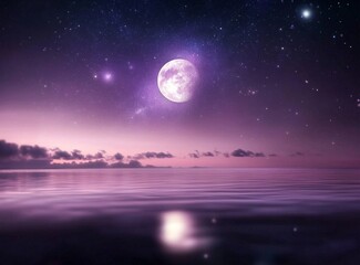 Wall Mural - Enchanting Night Sky Over the Sea 