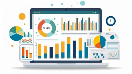 Poster - Insights from business analytics dashboard showcasing key metrics and data visualizations for strategic decision making