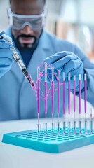 Poster - Molecular biologist conducts advanced CRISPR research with DNA samples in a modern laboratory