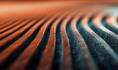 Poster - Striking parallel lines create an abstract, textured pattern with alternating warm and cool color tones.