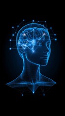 Poster - Glowing neural collaboration represents innovation in healthcare and neurotechnology