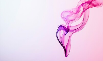 Poster - Wisps of vibrant purple and pink smoke dance elegantly against a soft gradient backdrop.