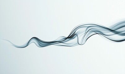 Poster - Wisps of blue smoke elegantly dance across a light backdrop, creating an abstract, flowing design.