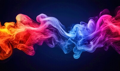 Poster - Vibrant swirls of colorful smoke dance against a dark backdrop, creating a mesmerizing abstract design.