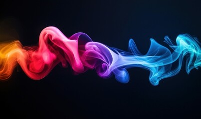 Poster - A swirling ribbon of vibrant colors flows across a dark background, creating a dynamic effect.