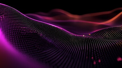 Wall Mural - a purple and orange wave with many dots