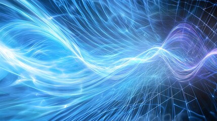 Wall Mural - a blue and purple wave with a white line in the middle