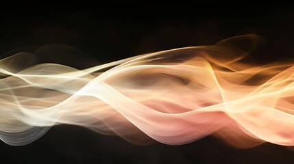 Wall Mural - a wave of orange and yellow colors with a black background