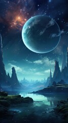 Wall Mural - space art wallpaper landscape astronomy outdoors.