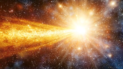 Wall Mural - A bright yellow star is shining in the sky