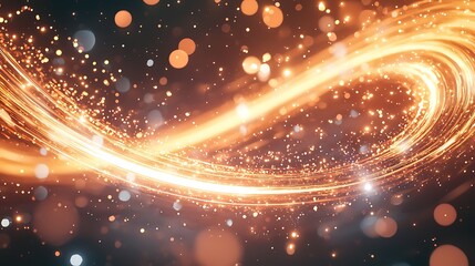 Wall Mural - a bright orange line with a lot of sparkles and dots