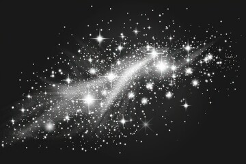 Wall Mural - dust sparks and white stars universe light night.