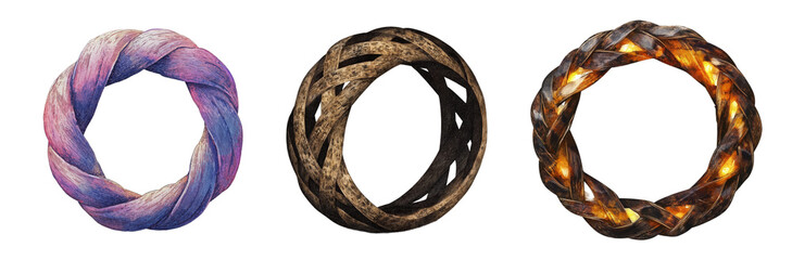 Leinwandbilder - Assorted decorative rings set of three fantasy inspired design home decor accent piece unique gift idea item transparent background