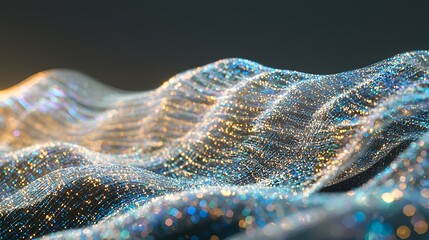 Wall Mural - a wave of light is reflected on a surface, creating a shimmering effect