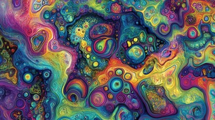 Poster - Abstract Colorful Swirl Patterns with Vivid Details and Texture