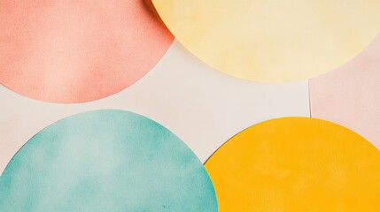 Aufkleber - Colorful Circular Shapes on Soft Textured Background for Design Use