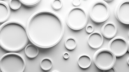 Aufkleber - Abstract White Circular Shapes on a Smooth White Background