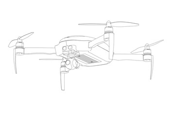 Poster - A black and white drawing of a drone.