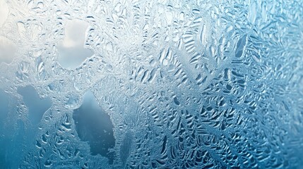 Poster - A frosted blue glass texture background, with subtle light reflections and a smooth, translucent feel