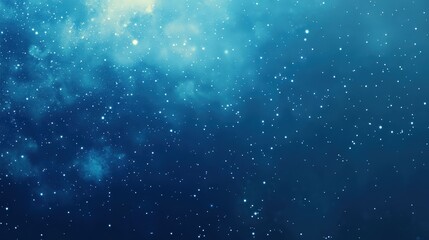 Poster - A dreamy celestial blue background with a gradient resembling the sky, scattered with soft glowing stars