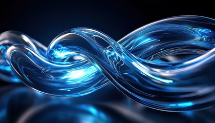 Poster - Abstract swirling ribbon of fluid light, creating a dynamic and mesmerizing visual effect with depth.