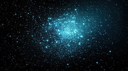 Wall Mural - a dwarf galaxy filled with young, hot blue stars, floating in the vast emptiness of space