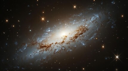 Wall Mural - a dwarf galaxy filled with young, hot blue stars, floating in the vast emptiness of space