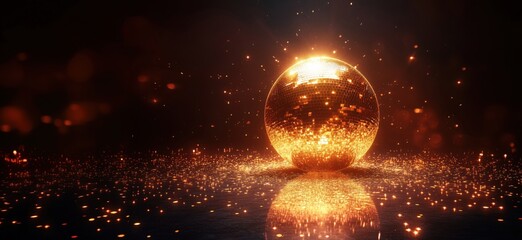 Poster - Shimmering disco ball reflecting light in a vibrant party atmosphere