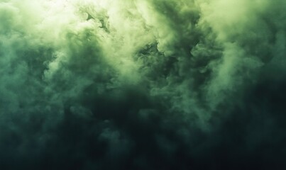 Poster - Green smoke texture background with swirling patterns and ethereal appearance