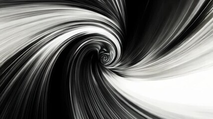 Poster - Swirling black and white abstract pattern creating a dynamic motion effect in a visually striking composition